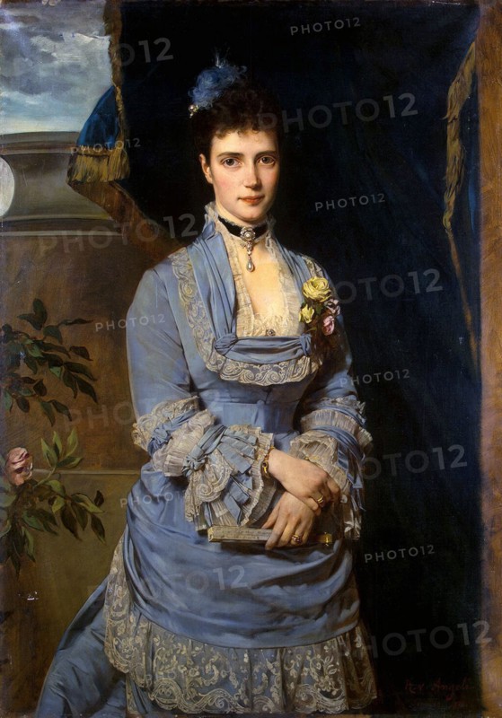 Portrait of Grand Duchess Maria Fyodorovna, Princess Dagmar of Denmark', (1847-1928), 1874. Creator: Angeli, Heinrich von (1840-1925).