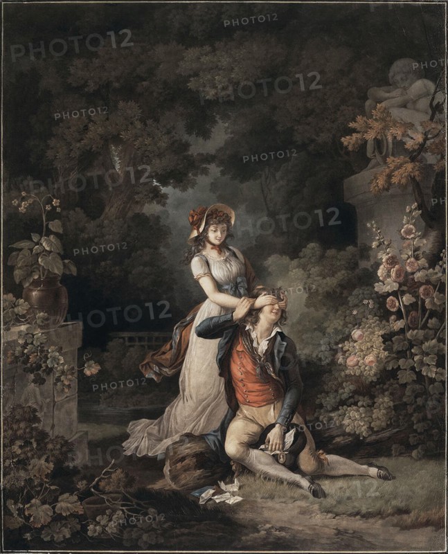 The Lover Caught Unawares', 1790s. Creator: Descourtis, Charles Melchior (1753-1820).