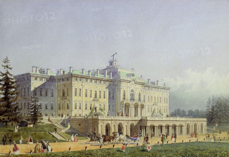 The Constantine Palace in Strelna, 1847.  Creator: Gornostayev, Alexei Maximovich (1808-1862).