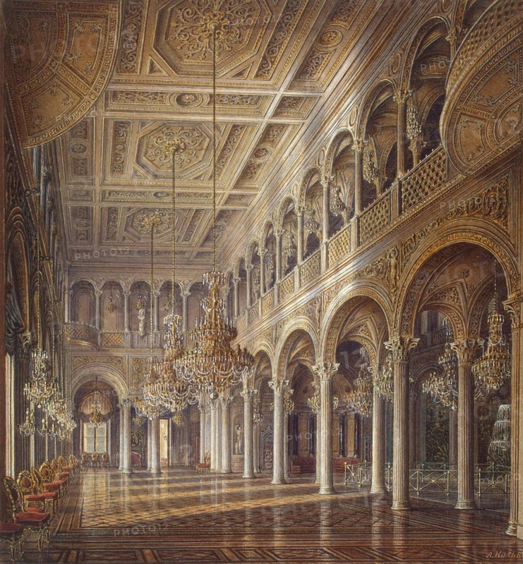 Interiors of the Small Hermitage, The Pavilion Hall, middle of the 19th century. Creator: Kolb, Alexander Chrisophorovich (1819-1887).