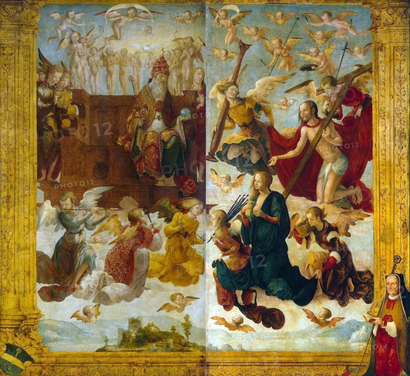Christ and Mary before God the Father', early 16th century. Creator: Kulmbach, Hans Suess, von (ca. 1480-1522).