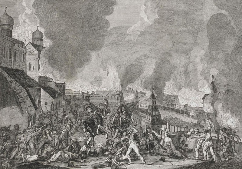 Fire of Moscow on 15th September 1812 (The French in Moscow), 1812-1823.  Creator: Cardelli, Salvatore (active 1800s).