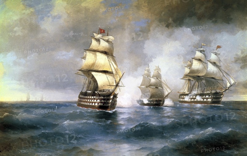 Brig "Mercury" Attacked by Two Turkish Ships on May 14th, 1829', 1892.  Creator: Aivazovsky, Ivan Konstantinovich (1817-1900).