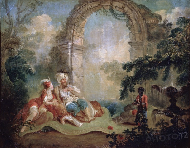 'Turkish Pasha and Odalisque', late 18th or early 19th century..   Artist: Jean-Baptiste Hilair