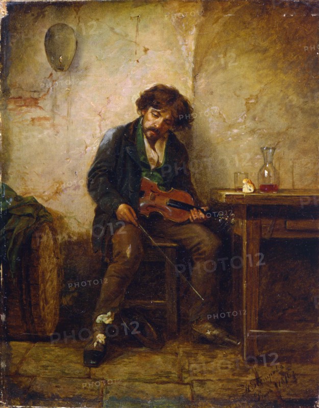 'A Musician', 1876.  Artist: Nikolai Petrovich Petrov