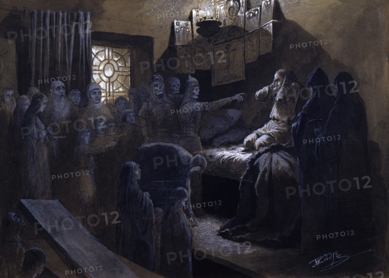 'Ivan the Terrible and the Ghosts of His Victims', 19th or early 20th century. Artist: Mikhail Petrovich Klodt