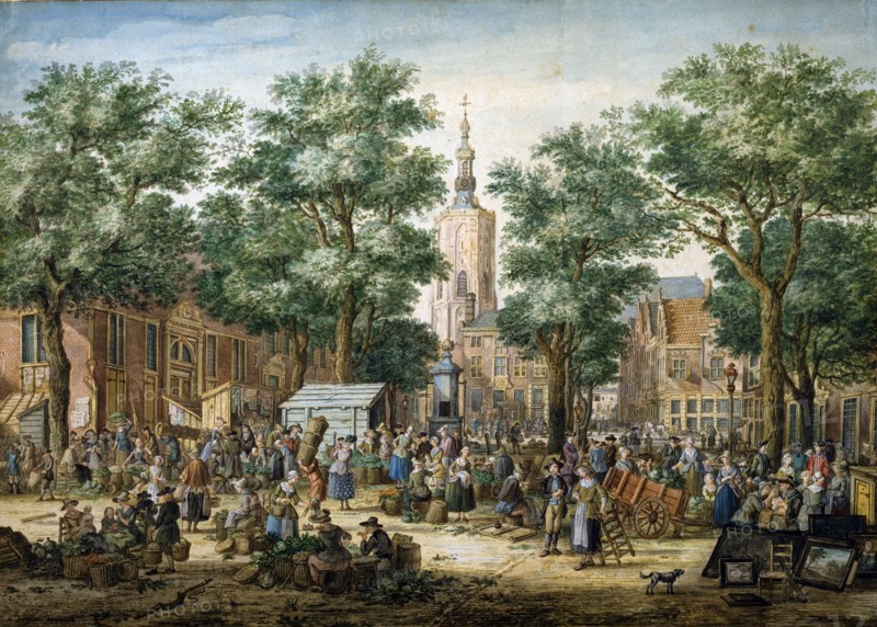 'The Big Green Market in The Hague', 1769. Artist: Paulus Constantijn la Fargue