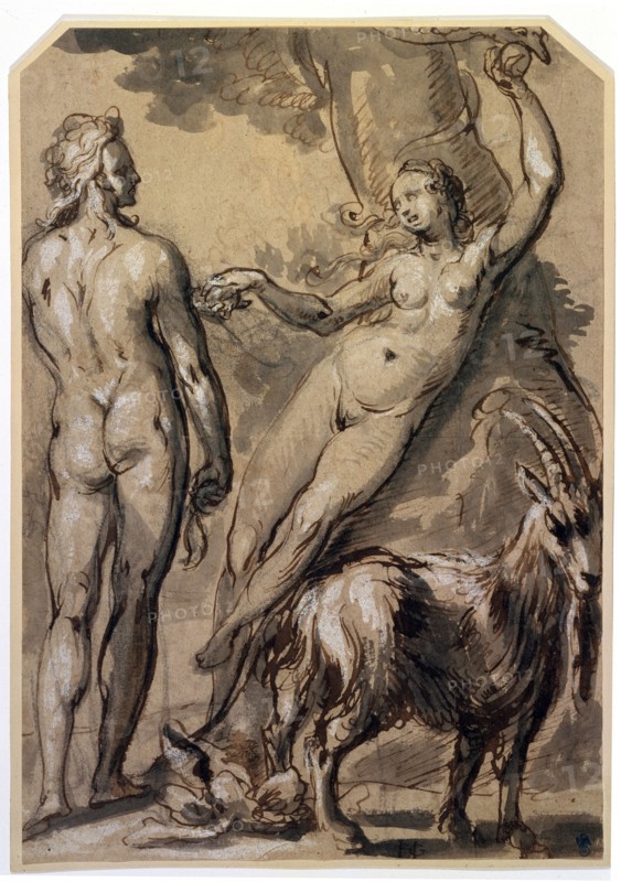 'Adam and Eve. The Fall', late 1590s. Artist: Gerrit Pietersz