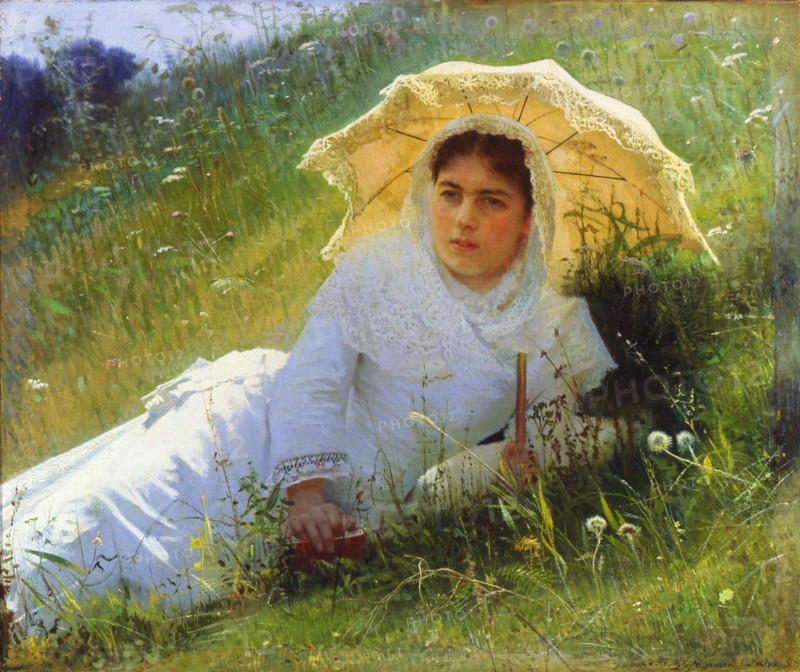 'A Hot Day (On the Grass. Midday)', 1883. Artist: Ivan Kramskoy