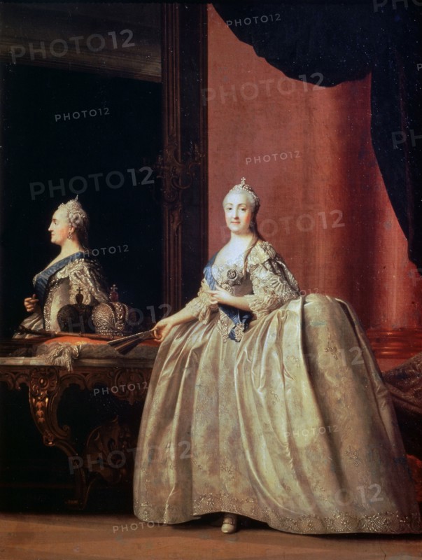 'Empress Catherine II before the Mirror', 1779.  Artist: Vigilius Erichsen