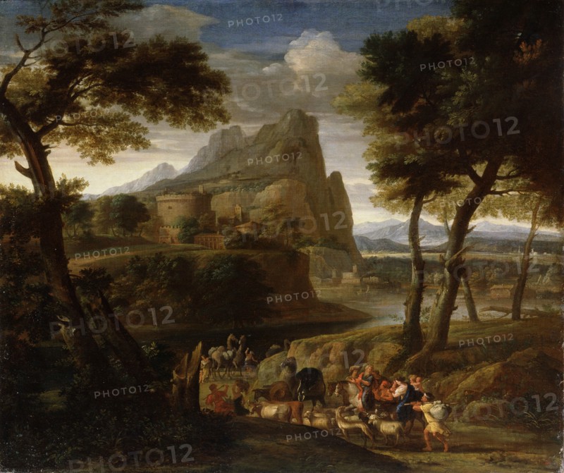'Landscape with Caravan', 17th century. Artist: Gaspard Dughet