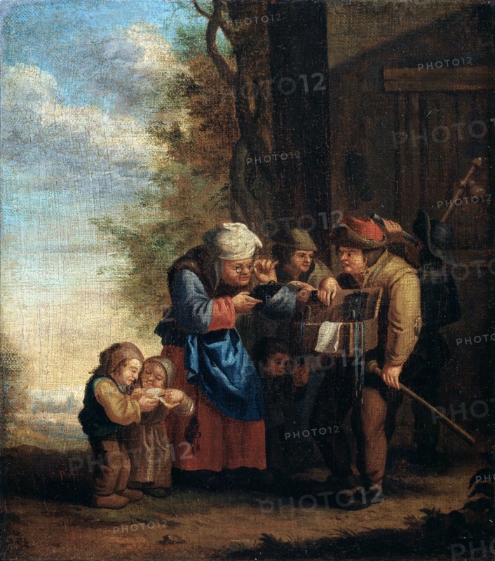 'The Spectacles Seller', Eyesight (from the series 'The Five Senses'), 17th century. Artist: Andries Dirksz Both
