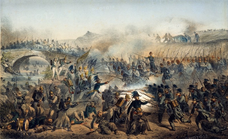 'The Battle of the Chernaya River on August 16, 1855', 19th century. Artist: Paul Levert