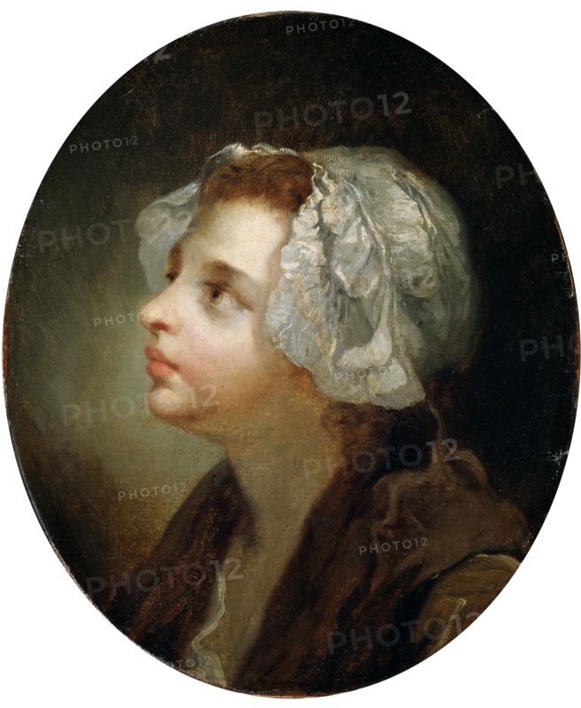'Head of a Girl', 18th century. Artist: Jean-Baptiste Greuze