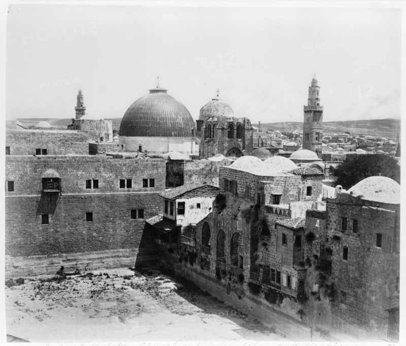 Pool of Hezekiah, Church of the Holy Sepulchre, and Hospice of the Knights of St. John, Between 1860 and 1880.