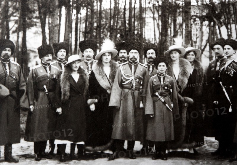 The Family of Tsar Nicholas II of Russia with the Kuban Cossacks, c. 1916.