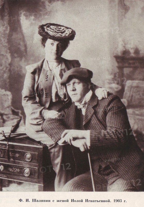 Feodor Chaliapin with his wife Iola, 1903.
