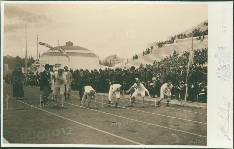 Olympic Games, 1896. Preparation for the 100-meter race, 1896.