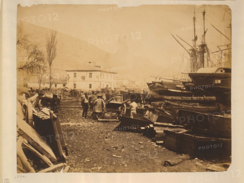 The Ordnance Wharf, Balaklava, 1855.