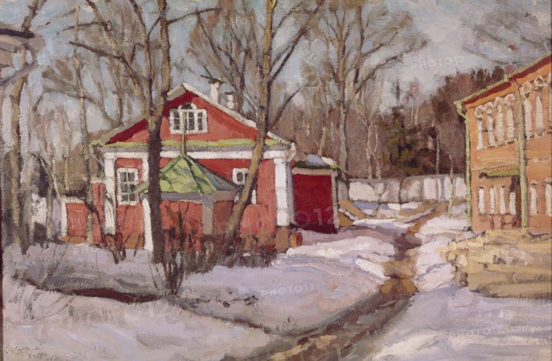 Country Estate in Winter, 1904. Artist: Zhukovsky, Stanislav Yulianovich (1873-1944)