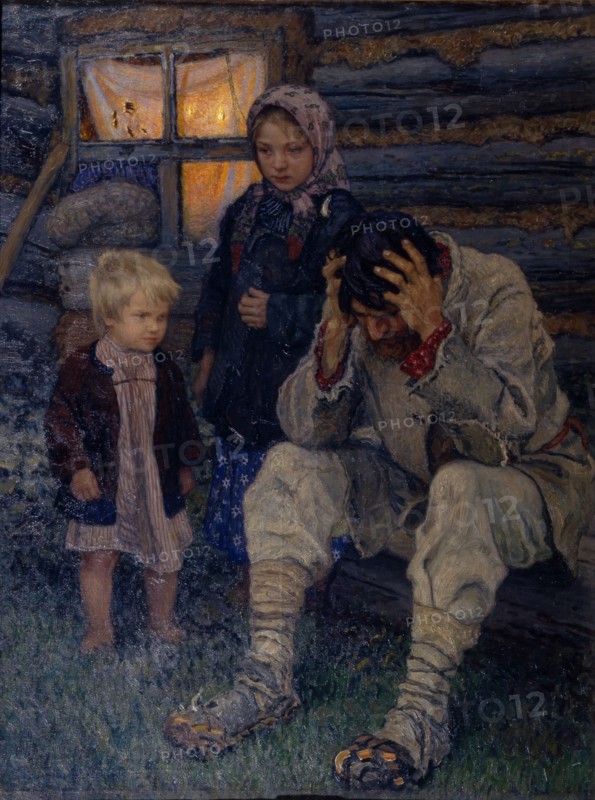 Mourning, 1909. Artist: Bogdanov-Belsky, Nikolai Petrovich (1868-1945)