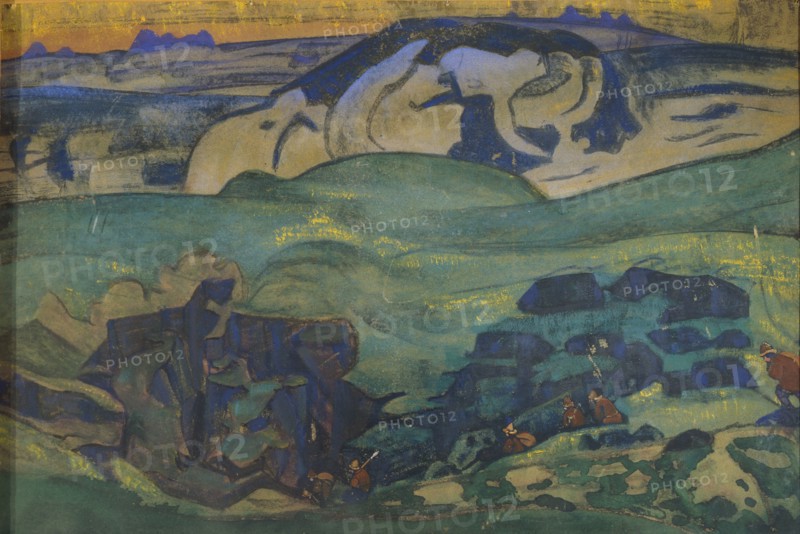 Tchud tribe gone underground, 1913. Artist: Roerich, Nicholas (1874-1947)