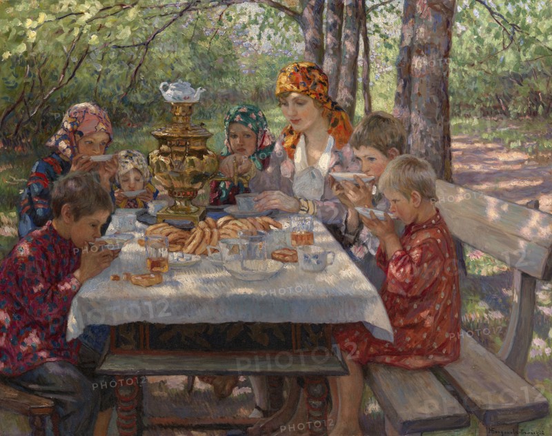 The Teacher's Guests. Artist: Bogdanov-Belsky, Nikolai Petrovich (1868-1945)