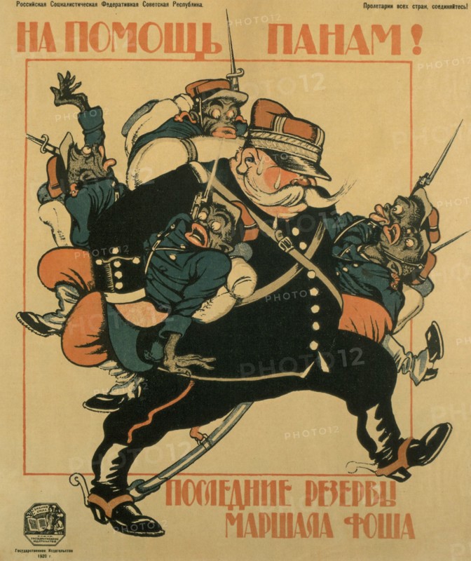 To the aid of pans. The last reserves of Marshal Foch (Poster), 1920. Artist: Deni (Denisov), Viktor Nikolaevich (1893-1946)