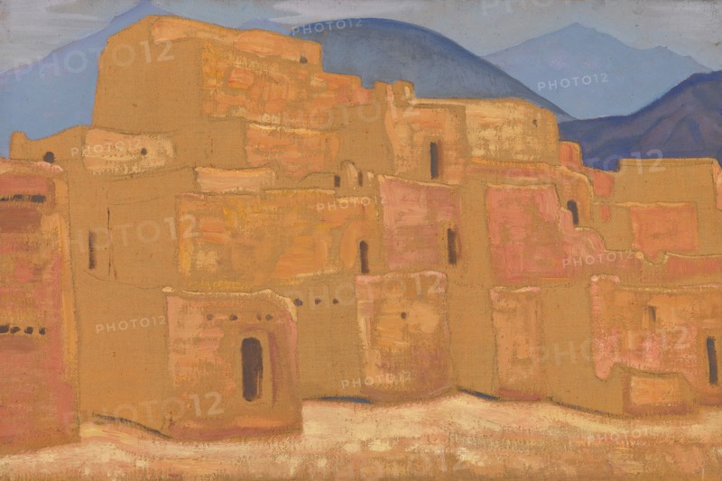 Taos Pueblo, New Mexico, ca 1921. Artist: Roerich, Nicholas (1874-1947)