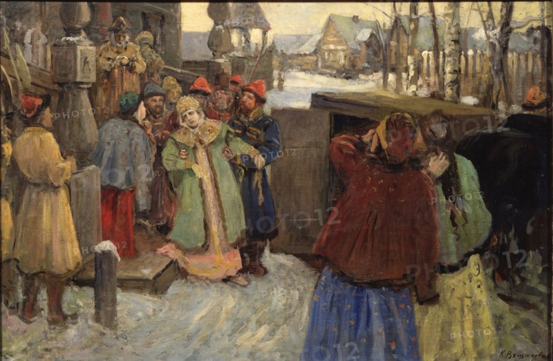 The Arrest of Tsarevna Sophia. Artist: Veshchilov, Konstantin Alexandrovich (1878-1945)