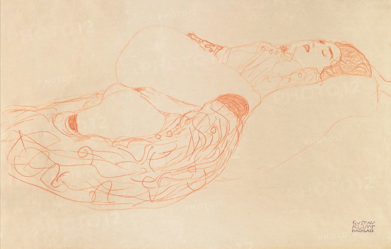 Reclining Semi-Nude (Masturbating), 1912-1913. Artist: Klimt, Gustav (1862-1918)