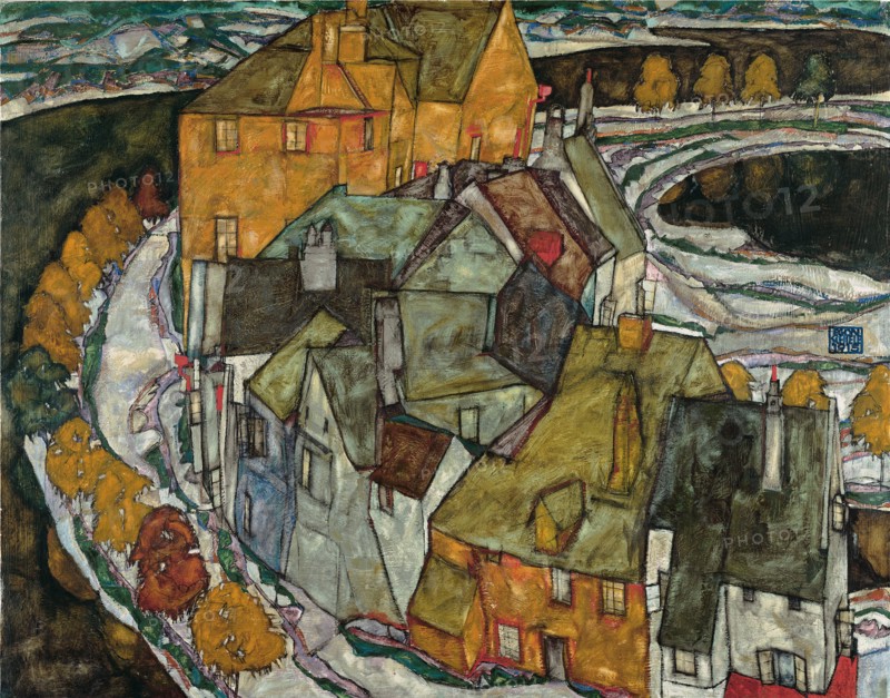 Crescent of Houses II (Island Town), 1915. Artist: Schiele, Egon (1890?1918)
