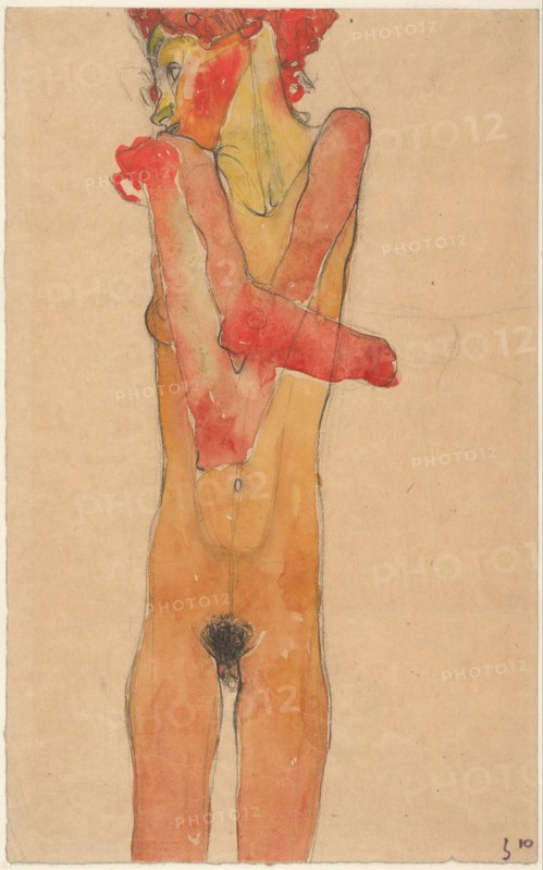 Nude Girl with Folded Arms, 1910. Artist: Schiele, Egon (1890?1918)