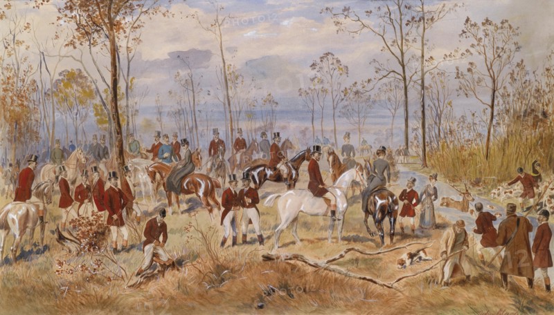 Fox hunting, c. 1890. Artist: Blaas, Julius, von (1845-1922)