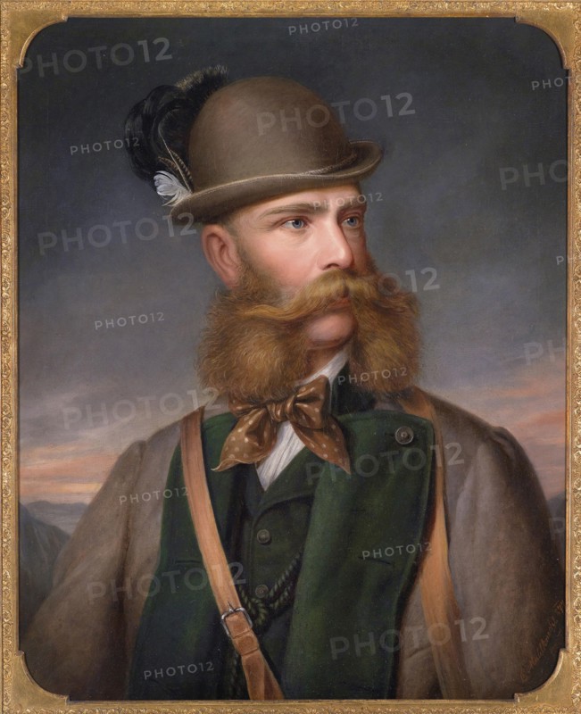 Portrait of Franz Joseph I of Austria in Hunting Dress, 1877. Artist: Mahlknecht, Edmund (1820-1903)