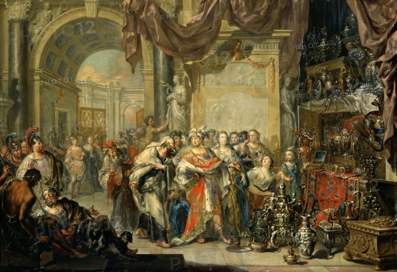 Croesus and Solon. Artist: Platzer, Johann Georg (1704-1761)