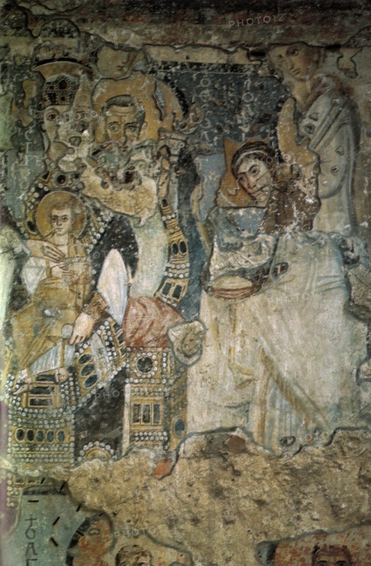 The Annunciation (Fresco in Santa Maria Antiqua), 565-578. Artist: Byzantine Master