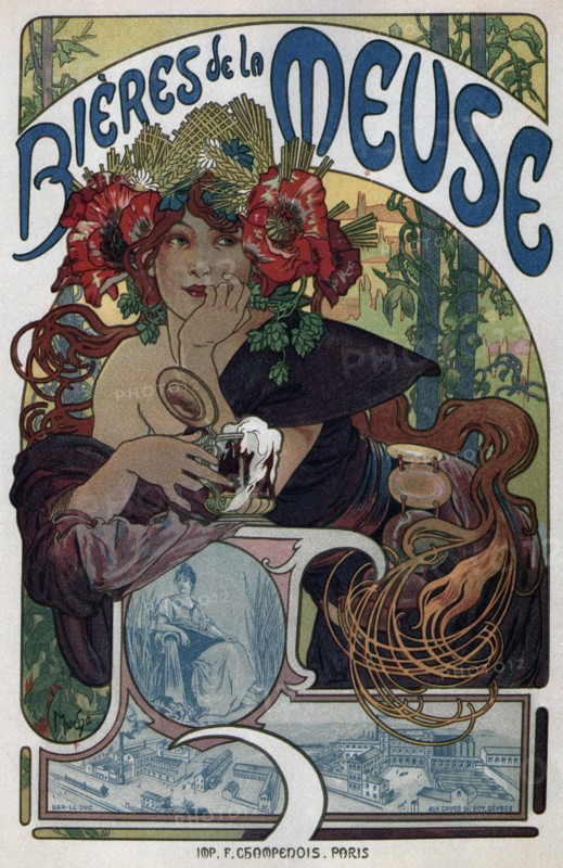 Poster for the Bieres de la Meuse, 1897. Artist: Mucha, Alfons Marie (1860-1939)