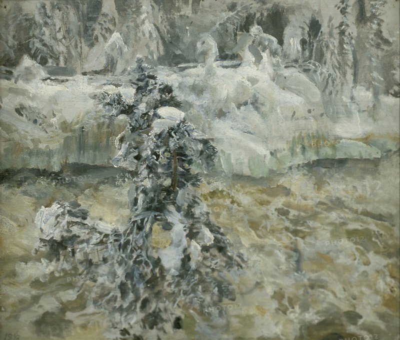 Imatra in wintertime, 1893. Artist: Gallen-Kallela, Akseli (1865-1931)