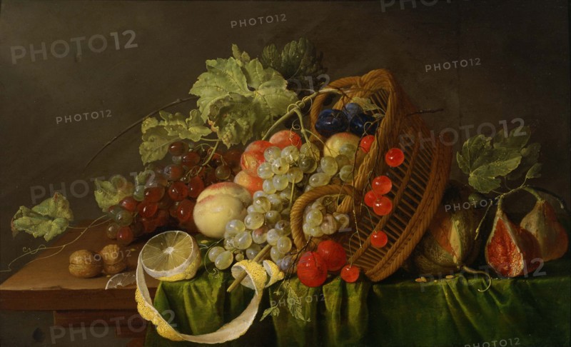 Still Life with a Basket of Fruit, ca 1654. Artist: Heem, Cornelis, de (1631-1695)