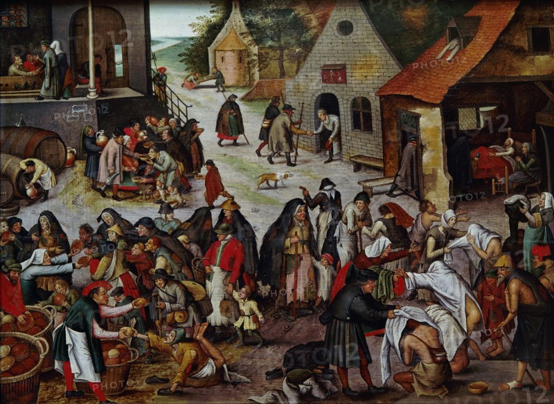 The Seven Works of Mercy. Artist: Brueghel, Pieter, the Younger (1564-1638)