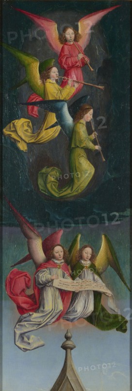 A Choir of Angels (from the St Bertin Altarpiece), ca 1459. Artist: Marmion, Simon (ca 1425-1489)