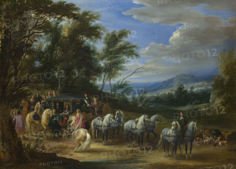 Philippe François d'Arenberg meeting Troops, 1662. Artist: Meulen, Adam Frans, van der (1632-1690)