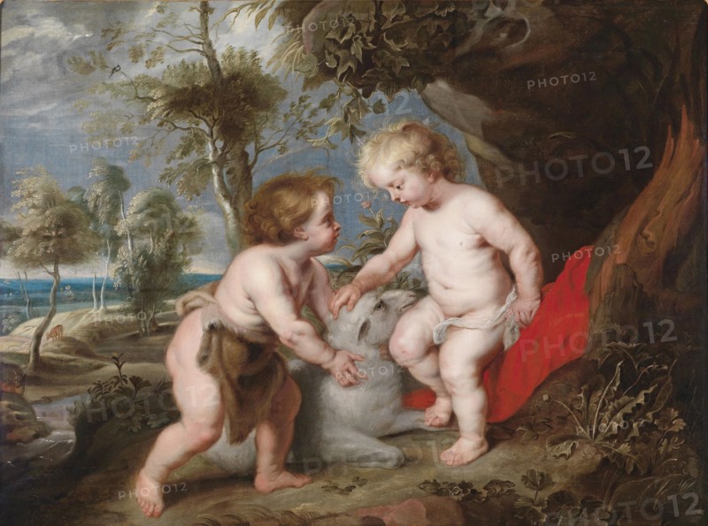 Christ and John the Baptist as Children. Artist: Rubens, Pieter Paul (1577-1640)