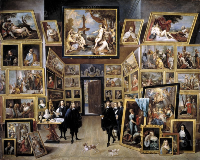 Archduke Leopold Wilhelm in his Gallery in Brussels, 1647-1651. Artist: Teniers, David, the Younger (1610-1690)