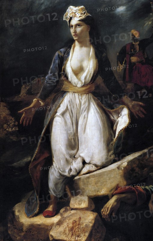 Greece on the Ruins of Missolonghi, 1826. Artist: Delacroix, Eugène (1798-1863)