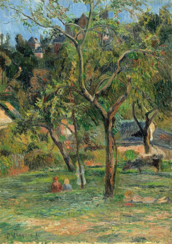 An Orchard under the Church of Bihorel, 1884. Artist: Gauguin, Paul Eugéne Henri (1848-1903)