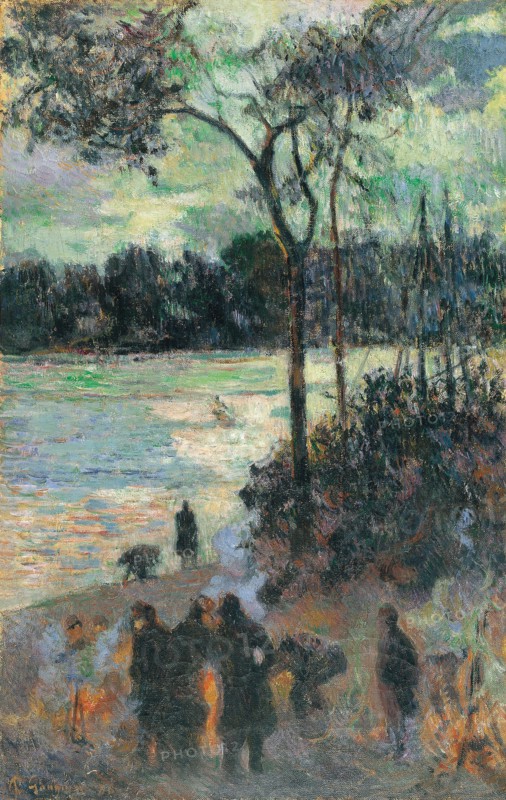 The Fire at the River Bank, 1886. Artist: Gauguin, Paul Eugéne Henri (1848-1903)