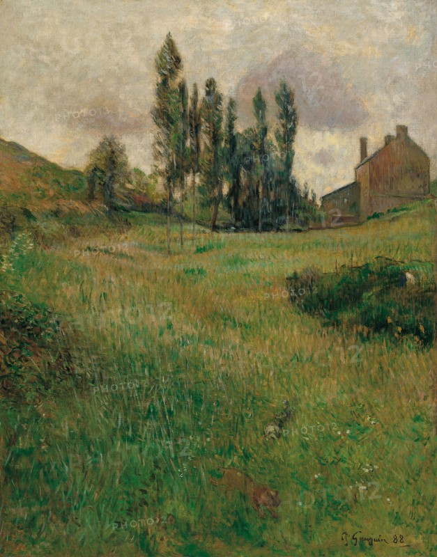 Dogs Running in a Meadow, 1888. Artist: Gauguin, Paul Eugéne Henri (1848-1903)