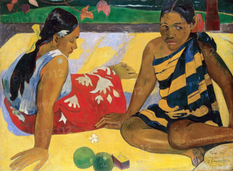 Parau Api. What's new?, 1892. Artist: Gauguin, Paul Eugéne Henri (1848-1903)